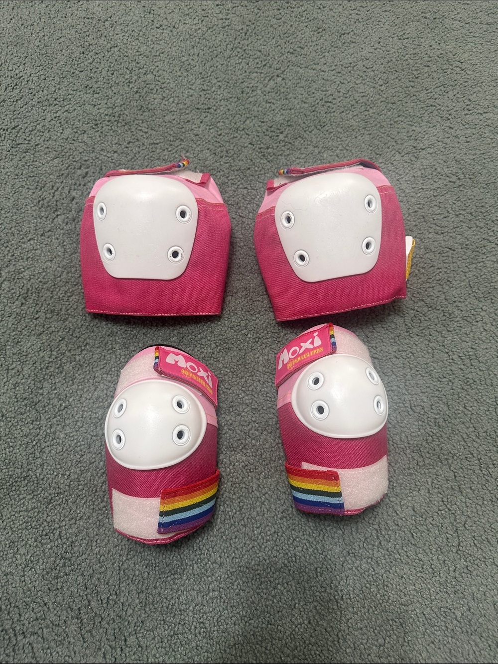 Moxi 187 Killer Pads Knee and Elbow Pads Pink Rainbow XS